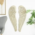 thumbnail image 2 of DecMode White Wooden Carved Wings Bird Wall Decor (2 Count), 2 of 9