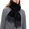 thumbnail image 4 of Womens Double Sided Scarf with Tassels, Soft Warm Winter Scarf for Cold Weather, 4 of 5