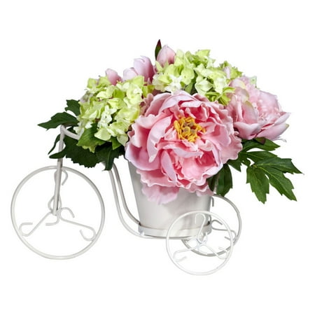Peony and Hydrangea Tricycle Silk Flower Arrangement