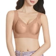 thumbnail image 2 of hoksml Women's Jelly Bra, Wireless Seamless Comfort Bra with Lace V-Detail and Wide Straps, 2 of 6