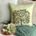 thumbnail image 3 of The HomeCentric Pillow Cover, Green Throw Pillow Covers, Green Beaded Tree Botanical Pillows Cover, Pack of 2, 14x14 inch (35x35 cm) Pillow Covers, Square Silk Pillow Covers, Floral, - Green Tree, 3 of 11