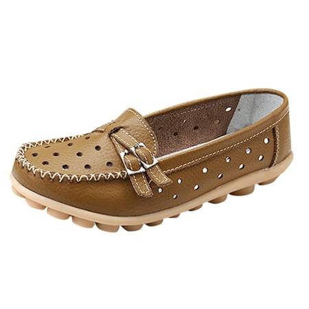 

GWAABD Womens Summer Shoes Ladies Shoes Casual Hollow Buckle Flat Heel Sole Single Shoes Loafers Shoes Shoes Casual Shoes
