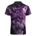 thumbnail image 5 of Purple Wolf Men Zipper T-shirt Summer Casual Short Sleeve T-shirt Top, 5 of 7