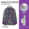 thumbnail image 2 of Colorful Dinosaur Print School Backpack for Student Cute Dino Pattern Funny Cartoon Watercolor Forest Theme Design, 2 of 6
