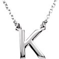thumbnail image 1 of Precious Stars Unisex Sterling Silver Block Font K Initial Necklace, 1 of 2