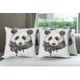 thumbnail image 6 of Ambesonne Animal Throw Pillow Cover 4 Pack, Watercolor Panda Bear, 18", Beige White and Black, 6 of 7