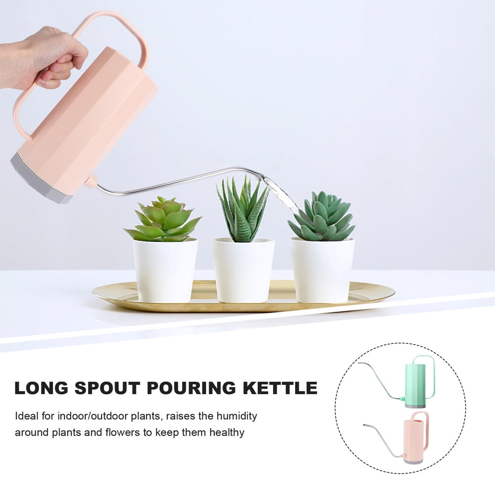 SEWCHICS Small Watering Can for Indoor Plants Plastic Mint Green 2Pcs with Flow Control