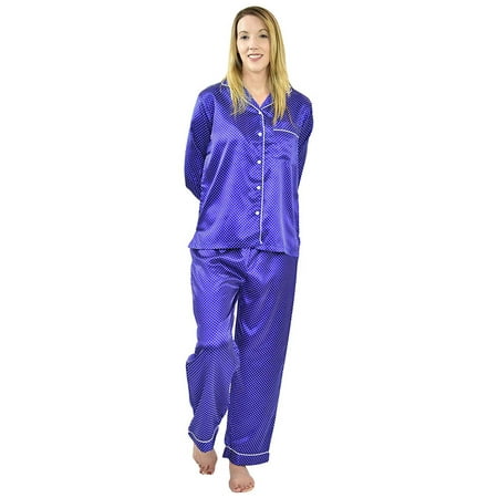 

Up2date Fashion s Women s Long Button-Down Satin Pajamas