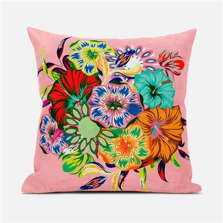 

Amrita Sen Designs CAPL925FSDS-ZP-18x18 18 x 18 in. Friendship Bouquet Suede Zippered Pillow with Insert - Multi Color