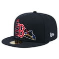 thumbnail image 3 of Men's New Era Navy Boston Red Sox State Stitch 59FIFTY Fitted Hat, 3 of 6
