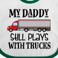 thumbnail image 4 of Inktastic Daddy Still Plays with Trucks Boys Baby Bib, 4 of 4