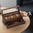thumbnail image 2 of Caja Relojes, Joyas y Accesorios Caja para Relojes con 6 Compartimentos, Organizador Relojes con Tapa Transparente, Estuche Relojes con Almohadilla suave para relojes, Doble capa, 2 of 7