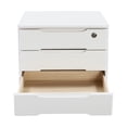 thumbnail image 6 of Desktop Storage Box with Lockable Drawers with 2* Keys White Wooden Desktop Storage Box, 3 Tiers Desk Organizer, 6 of 22