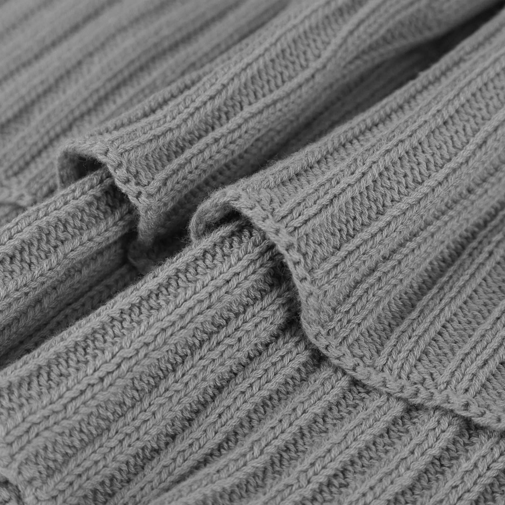 Unique Bargains Cable Knitted Bed Sofa Throw Blanket Grey 47" x 71"