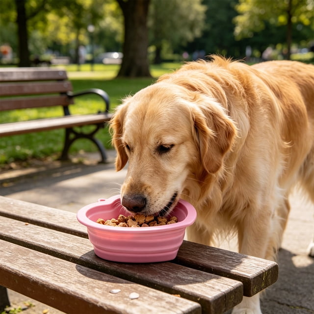 Cuenco plegable de comida y agua para perros y gatos con diseño de alimentación lenta de silicona, recipiente portátil de comida y agua para viajes, capacidad de 500 ml.