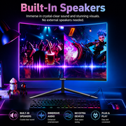 Gawfolk 27 inch Curved Monitor 100Hz Computer Pc Full HD (1080p),Gaming 1800R Radius, Built-In Speakers, HDMI