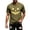 Khaki, variant on Mens Halloween Jack O'Lantern Pumpkin Face Print Crew Neck Short Sleeve T-Shirt, Soft Casual Holiday Graphic Tee for Halloween Party Daily Outdoor Wear(Orange,S)