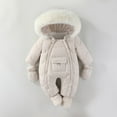 thumbnail image 2 of UAMVSH Newborn Winter Clothes Baby Snowsuit Infant Long Sleeve Hooded Jumpsuit Romper Fleece Lined Warm Outwear Coat for Boys Girls, 2 of 3
