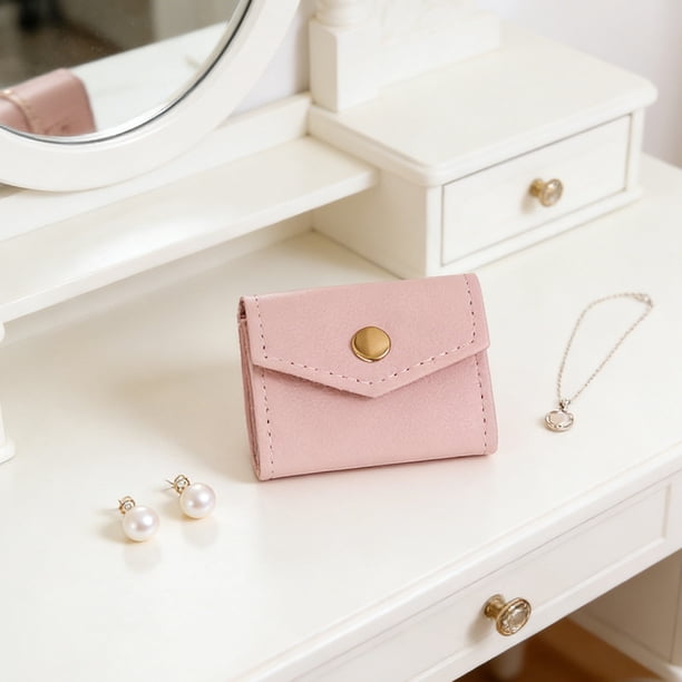 Bolsa organizadora de viaje, bolsa pequeña de PU para anillos, collares, mini estuche portátil para bolso o maleta