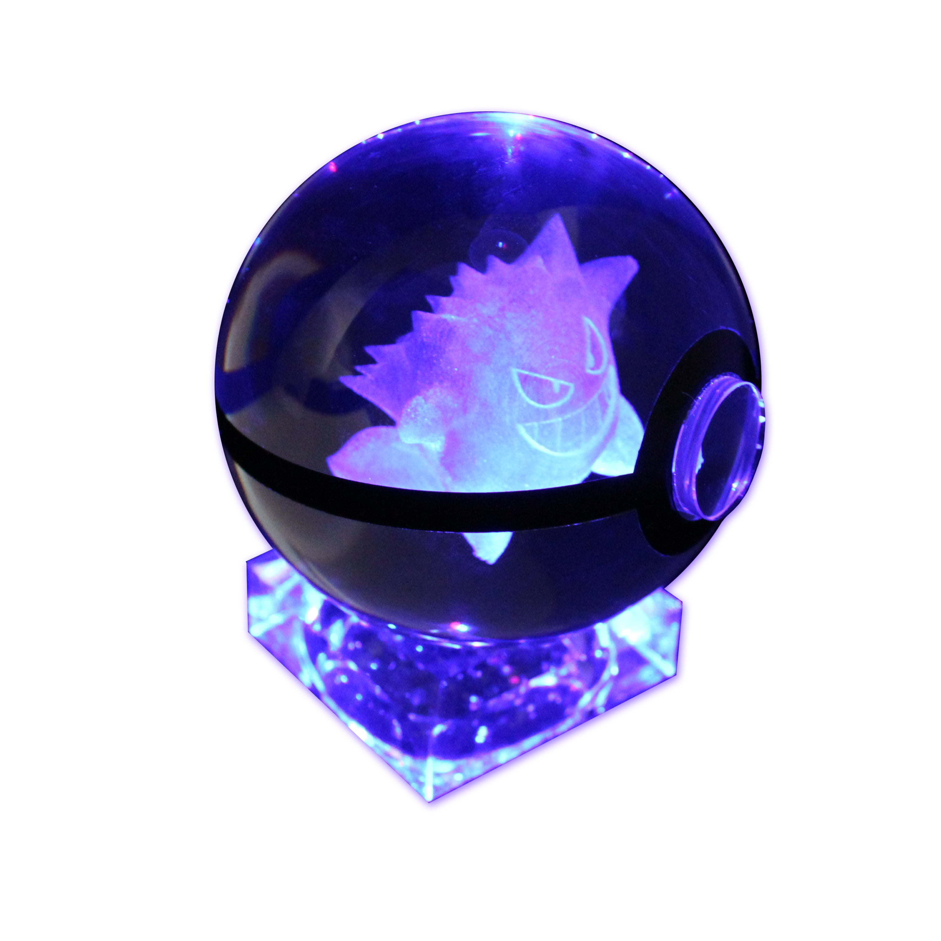 Pokemon Gengar Crystal Poke Ball Night Light with Crystal Base and Soft