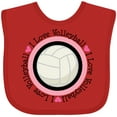 thumbnail image 3 of Inktastic I Love Volleyball Sports Girls Baby Bib, 3 of 4