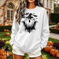 thumbnail image 2 of Frostluinai Womens Crewneck Sweatshirts Spooky Ghosts Pumpkin Graphic Pullover Halloween Party Long Sleeve Fleece Sweat Shirt XS-XXXL, 2 of 6