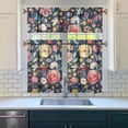 thumbnail image 3 of Vintage Blooming Curtains 36 Inch - 3 Panel Rustic Farmhouse Set with Bohemian Floral Design, Rod Pocket Kitchen Window Treatment Decor, 3 of 6