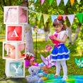 thumbnail image 5 of Baby Boxes With 4 pcs Letters White Clear Balloon Box Blocks for Baby Shower and Birthday Party, 5 of 7