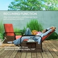 thumbnail image 4 of Outsunny Wicker Outdoor Recliner Chair, Lounge Chair with Side Tray, Red, 4 of 10