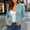 c01Light Blue, variant on JGGSPWM Women's Business Casual Cropped Blazer Lapel Collar Faux Flap Pockets Long Sleeve Work Office Suit Jacket Black S