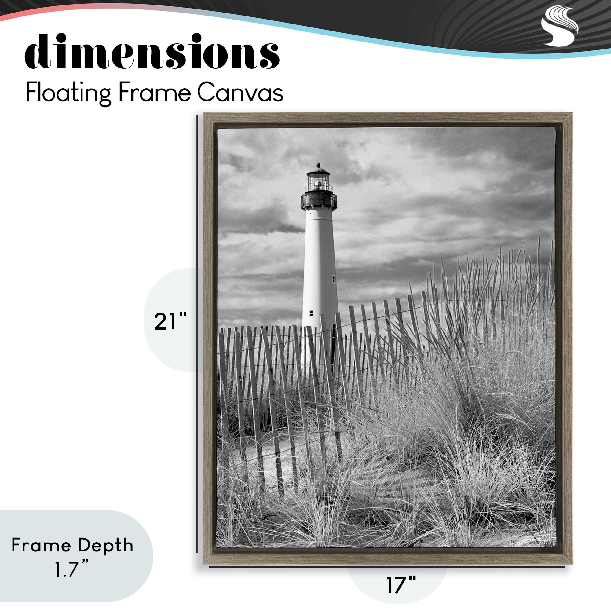 Stupell Industries Cape May Lighthouse View Brown Framed Floater Canvas Wall Art, design by MJ Photography