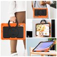 thumbnail image 6 of Case for Samsung Galaxy Tab S10 Ultra 2024/ S9 Ultra/ S8 Ultra 14.6 inch, 360 Rotating Stand Handle Pencil Holder Shoulder Strap Heavy Duty Shockproof Cover, Orange, 6 of 7