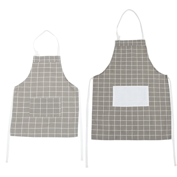 EeaseMX 2 delantales modernos para padres e hijos, delicados delantales de algodón, prácticos delantales de cocina