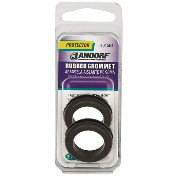 Jandorf 61504 Grommet, Rubber, Black, 5/16 in Thick Panel