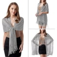 thumbnail image 4 of Chales y chales brillantes para mujer, chal plateado, bufanda Olaof metálica para novia, dama de honor, boda, fiesta de noche, baile Formal, 4 of 5