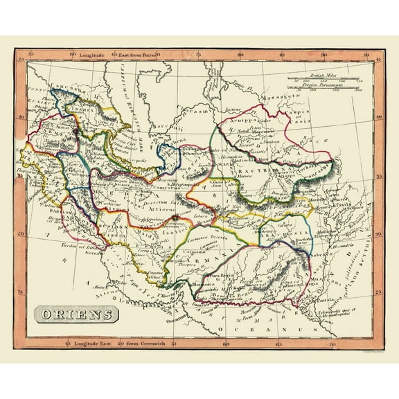 Historic Map - Middle East - Fenner 1830 - Vintage Wall Art