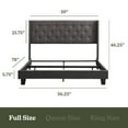 thumbnail image 6 of Lammaloe Full Size Platform Bed Frame with Wingback Diamond Upholstered Headboard, Grey, Full, 6 of 9