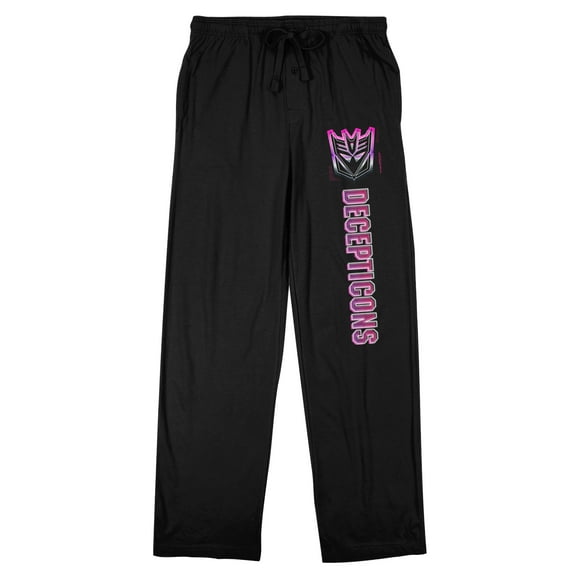 Transformers Decepticons Emblem Adult Black Sleep Pajama Pants-Medium