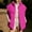 Hot Pink, variant on Women's Fashionable and Elegant Casual Solid Color Zipper Pocket Stand Collar Cotton Vest Jacket Black L