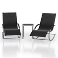 thumbnail image 2 of Edtara Ensemble de 3 Chaises Longues de Patio, Fauteuils Inclinables à Dossier Réglable avec Appui-Bras et Table d'Appoint pour Piscine, Balcon Ou Pelouse, 2 of 8