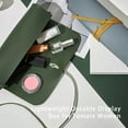 thumbnail image 3 of sweethay Bolsas de cosméticos impermeables portátiles de cuero PU estuche de maquillaje de moda organizador de belleza bolsa de almacenamiento Bolsas de maquillaje Verde 15*6*10cm, 3 of 6