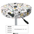 thumbnail image 2 of Puppy print C Round Bar Stool Seat Covers, Elastic Round Chair Cover Stool Seat Slipcover Bar Stool Cushions Round Pad for 12-14 inch, 2 of 5