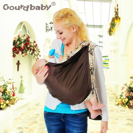 Soft Baby Wrap Cotton Baby Ring Sling Carrier Nursing Cover Baby Holder For Newborns Infants Toddlers ( Coffee