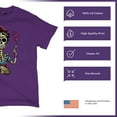 thumbnail image 4 of Tee Hunt Frida Kahlo Sugar Skull T-Shirt Calavera Day of The Dead Men's Tee, Purple, Medium, 4 of 5