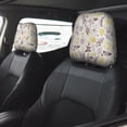 thumbnail image 2 of Kdxio Lavender Flowers Pattern Print 2 Piece Car Head Rest Covers Set Auto Front/Rear Seats Headrest Cover Universal Fit Most Cars,Sedan, SUV, 2 of 9