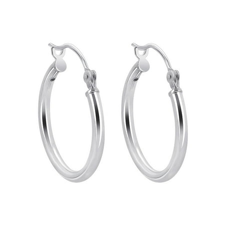 Gem Avenue 925 Sterling Silver Polished Hoop Earrings (20mm