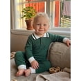thumbnail image 4 of Cjfdfy Cute Baby Boy Spring Fall Winter Clothes Bewborn Baby Boy Going Home Outfit 0 3 6 12 18 Months Textured Collared Romper Long Sleeve Half Button-up One Pieces Jumpsuit, 4 of 9