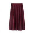 thumbnail image 6 of New Fashion Women's High Waist Pleated Solid Color Half Length Elastic Skirt Promotions Lady Black Pink, 6 of 10