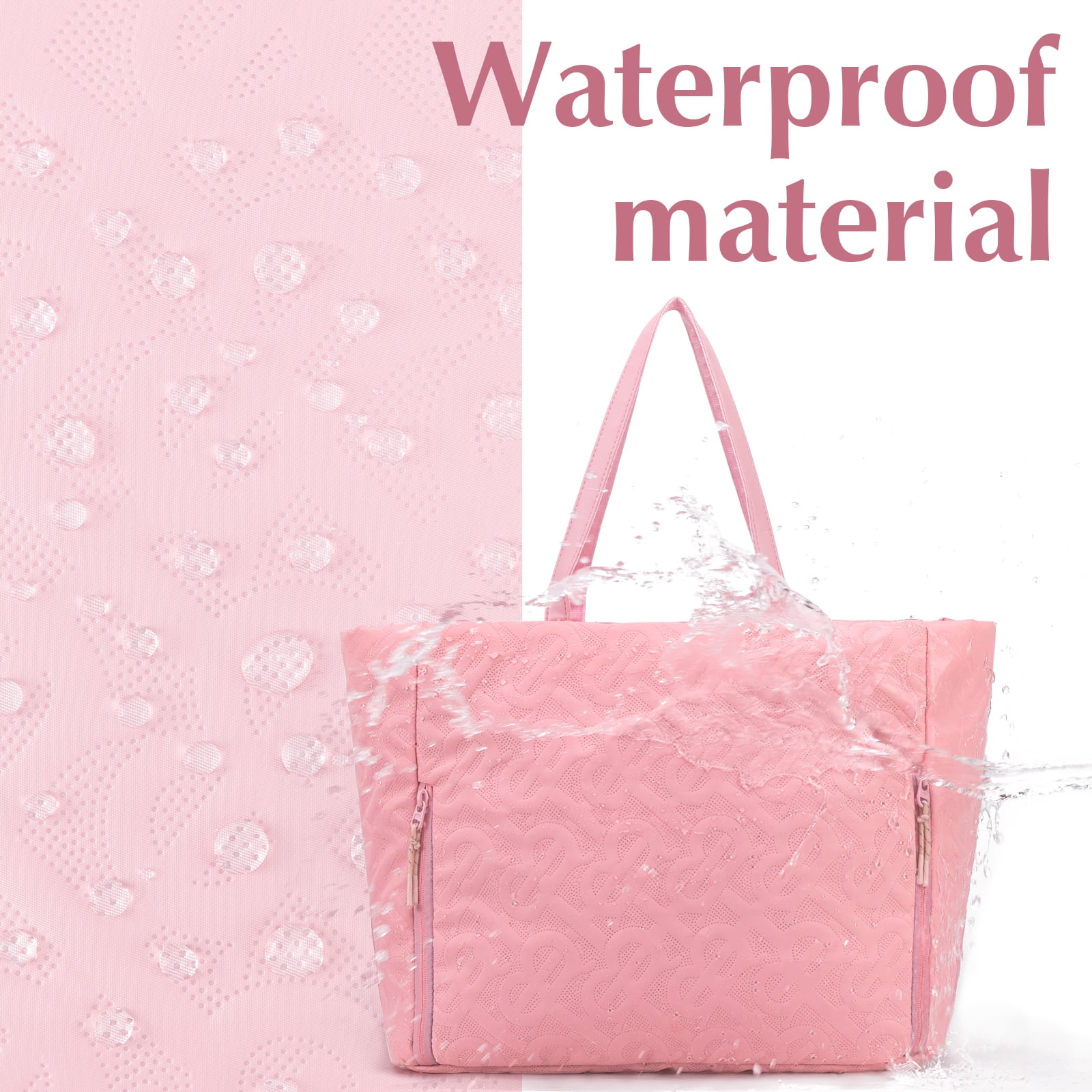 Kabaqoo Shoulder Purses for Women, Ladies Handbags with Computer Compartment Pink