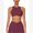 Plum, variant on IDOPIP Womens High Neck Sports Bra Removable Pads Cut Out Back Sleeveless Medium-impact for Workout Gym Yoga Pilates Athletic S Black